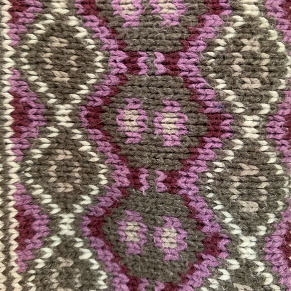 Fossil Fair Isle Trimmed Drape Brown/Purple Sweater Cardigan - Picture 4 of 5